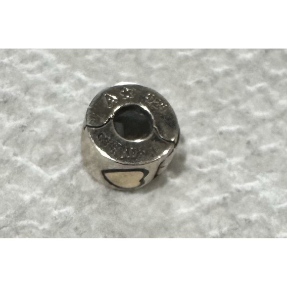 MC-4 Authentic Chamilia Sterling Silver Bead Gold Heart Lock‎ - Picture 8 of 13
